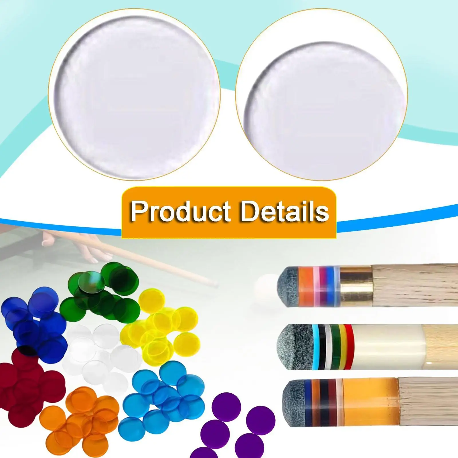 

10 Pieces Pool Cue Tip Pads Replacement Billiards Accessory Ferrule Pads for Practice