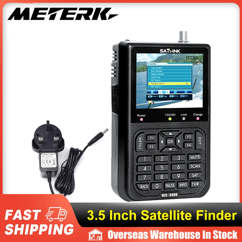 SATLINK WS6906 3.5in LCD Display Data Digital Satellite Signal Finder Meter Tools