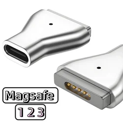 100W Aluminum USB Type C Magnetic PD Adapter for Magsafe 1 2 3 MacBook Air Pro Led Indicator Fast Charging Magnet Plug Converter