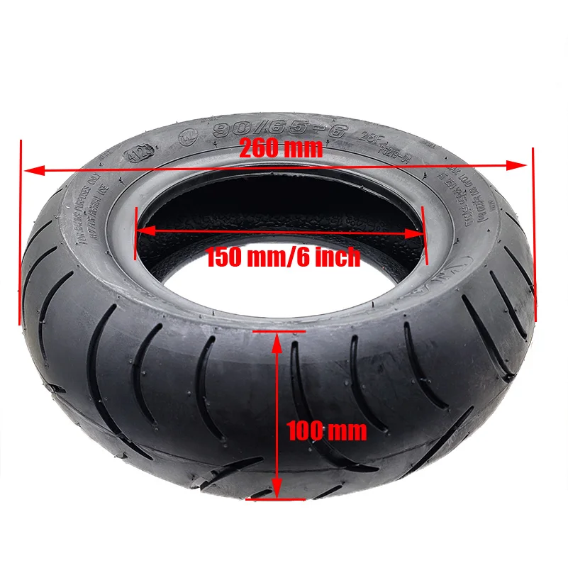 11 Inch Pneumatic Wheel Accessories 90/65-6 Tyre Inner Outer Tube Tubeless Tire for Electric Scooter