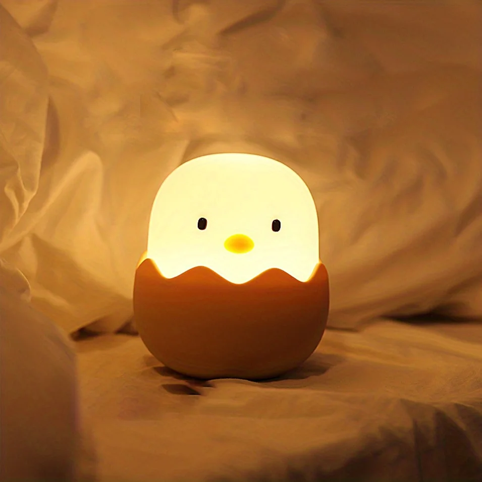 Animal Night Light Led Creative Silicone Eggshell Chicken Night Light Beside Silicone Pat Night Lamp