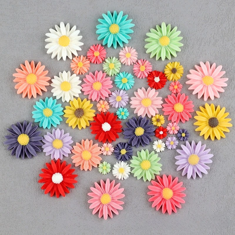 2025 Daisy Sunflower Resin Shoe Charms for Clog DIY Flower Patches for Shoe Decoration Cream Accessories Cute Girls Gift