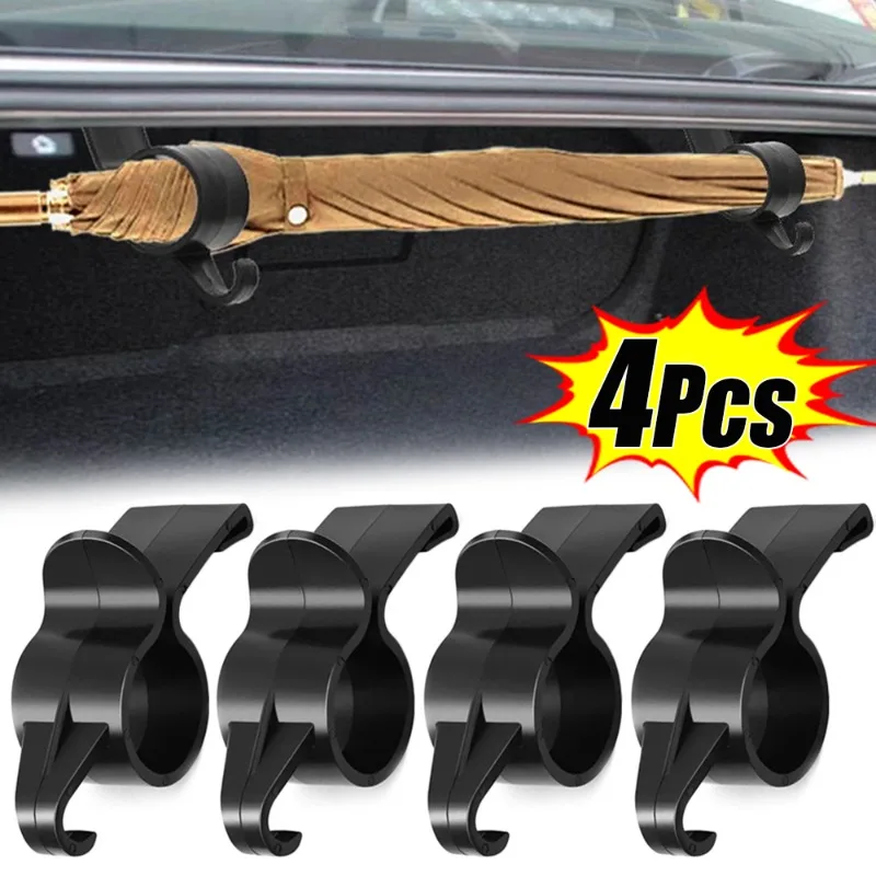 Soporte Universal para paraguas de coche, colgador de bolsa de montaje en maletero, ganchos, organizador de almacenamiento Interior automático, Clip