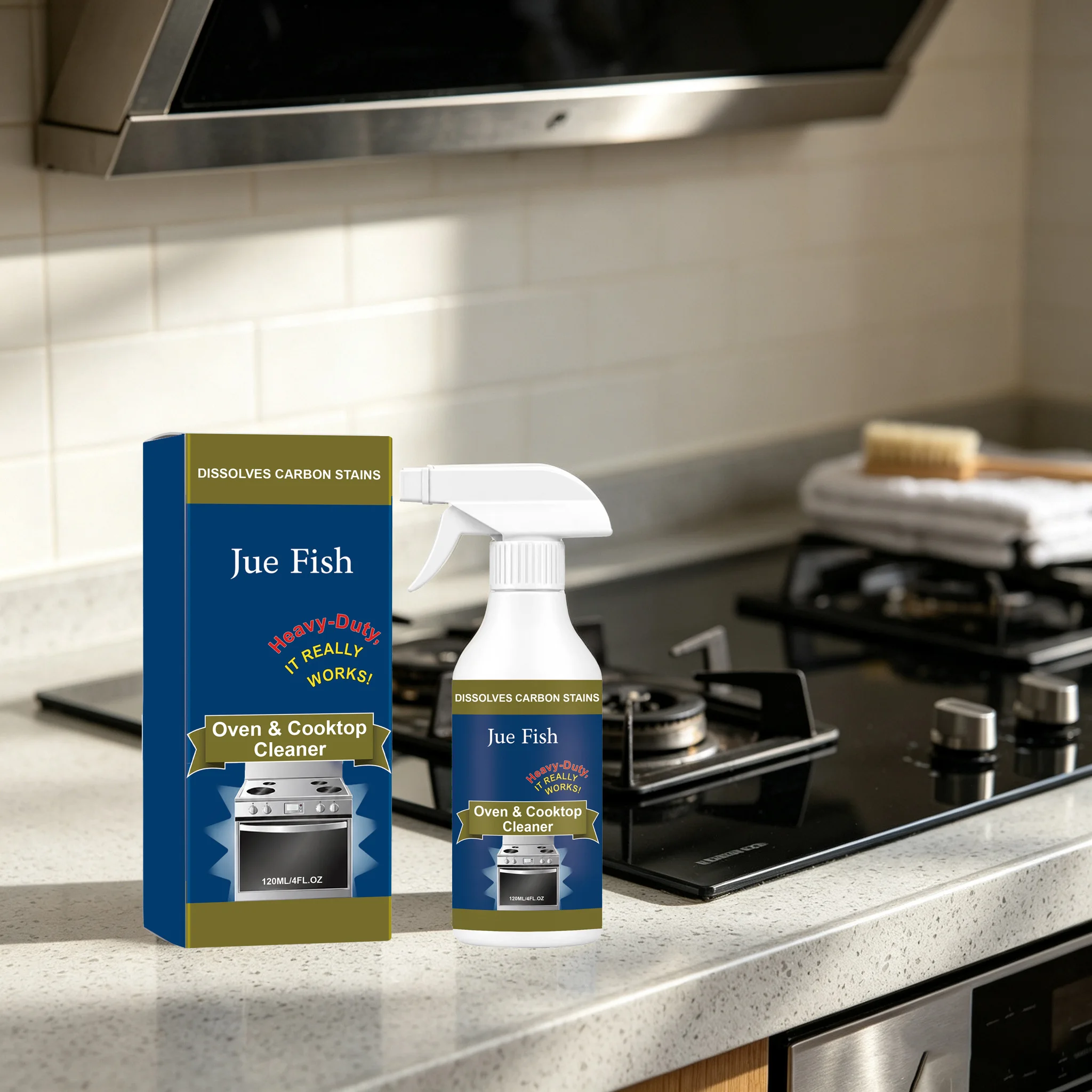 120ML Oven & Cooktop Cleaner Spray Heavy-duty Degreasing Quick Dissolve Stubborn Stain Cleaning Black Dirts Home Kitchen Cleaner