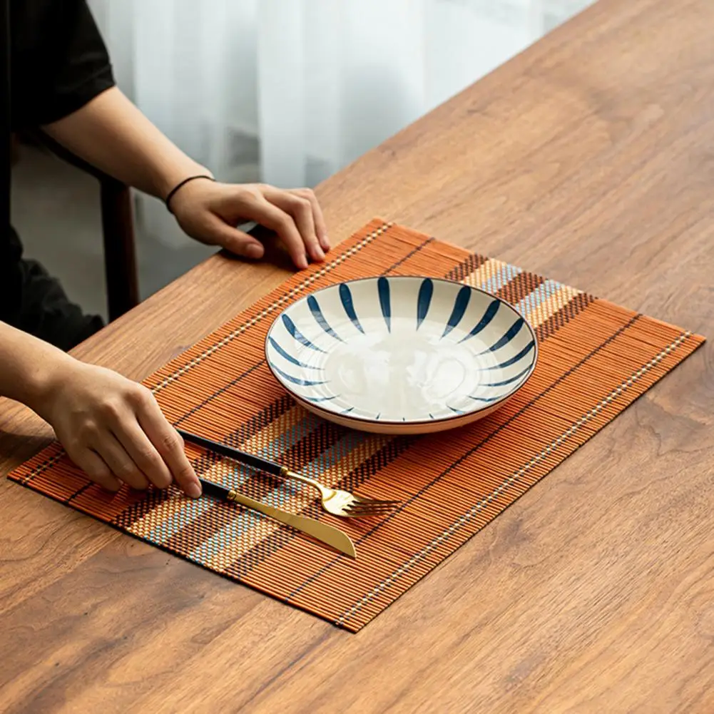 Useful Table Mat Stain-Resistant Multifunctional Bamboo Coaster Table Decoration Supply Bamboo Placemat