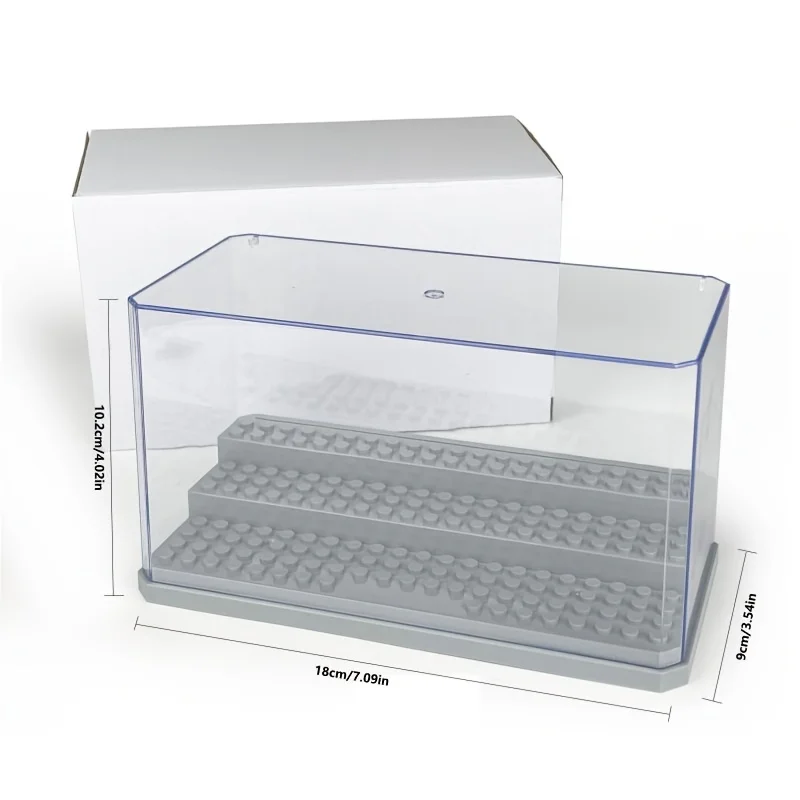 

Dustproof Storage Display Case 3-Tier Acrylic Display Case With Grey Basefor Building Blocks Figurines And Model Storage Boxes