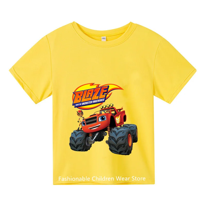 

Blaze and The Monster Machines Cartoon Kids Funny T-Shirts Baby Boys Cool Summer T Shirt Children Tops Girls Clothes Tees