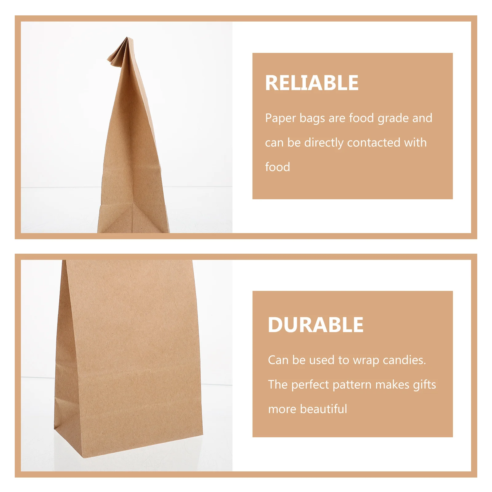 

100Pcs Eco-Friendly Small Paper Bags for Mints Special Items Filling Ideal for Dessert Supply and Treats Bread Bags