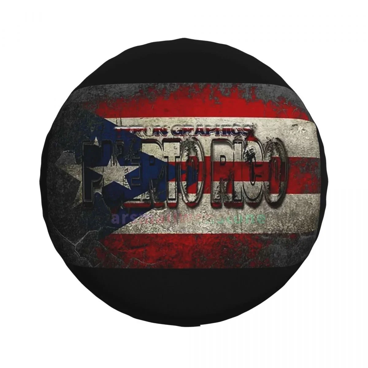 Puerto Rico Flag Anti-UV Tire Cover for Trailer RV SUV, Waterproof Spare Tire Cover with Anti-Fouling Coating, 14-17 Inch