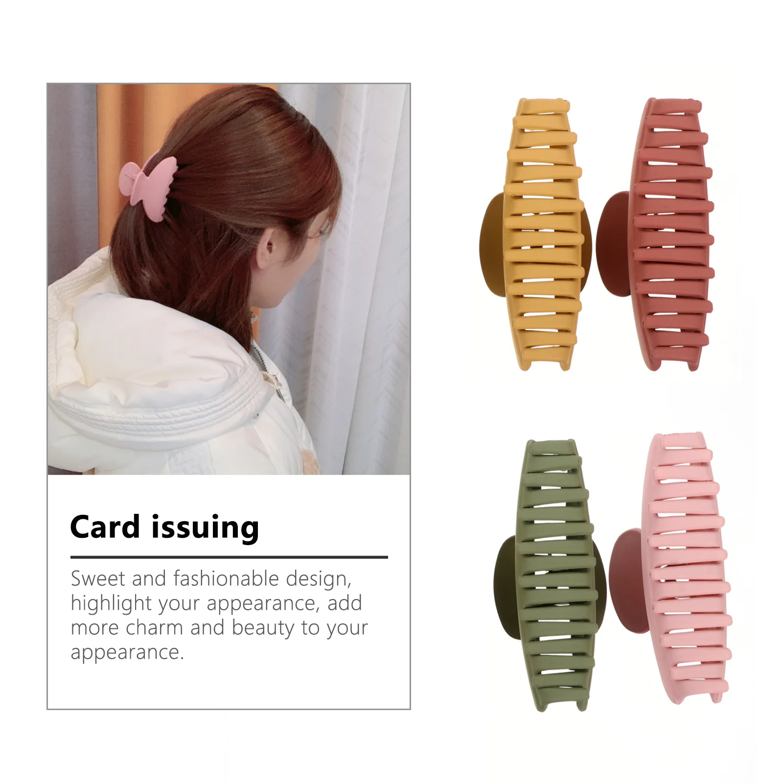 

4Pcs Stylish Acrylic Hair Clamp Claws Durable for Everyday Use Add Charm Claw Women Jaw Claw Large Barrette Clamps