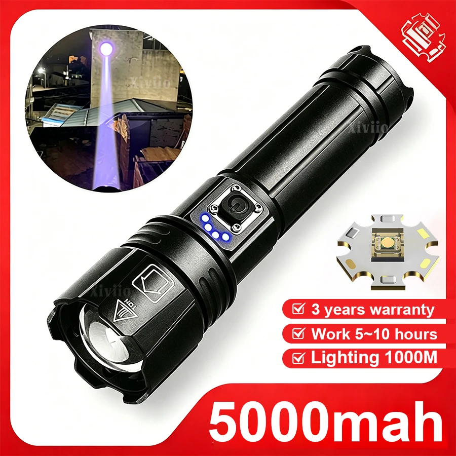 lanterna-1800lm-ultra-poderosa-lanterna-30w-laser-branco-longo-alcance-1000m-usb-c-recarregavel-5000mah-bateria-tocha-de-alta-potencia