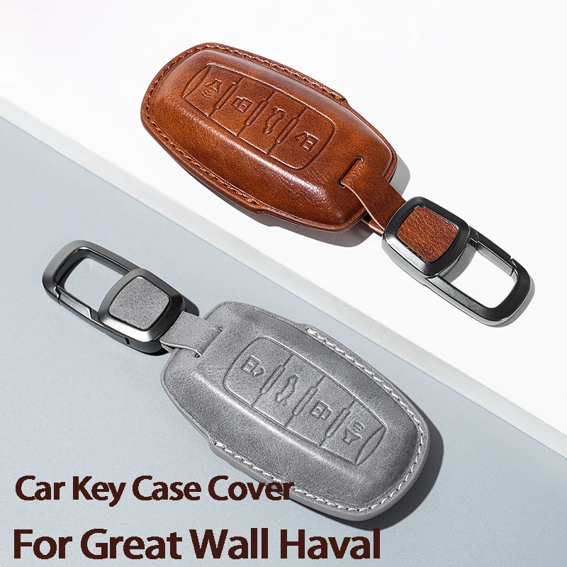 

For Great Wall Haval H6 H7 H8 H4 H9 F5 F7 H2S H3 H5 M6 Dargo B07 A07 Leather Car Smart Remote Key Anti-Scratch Shell Keychain