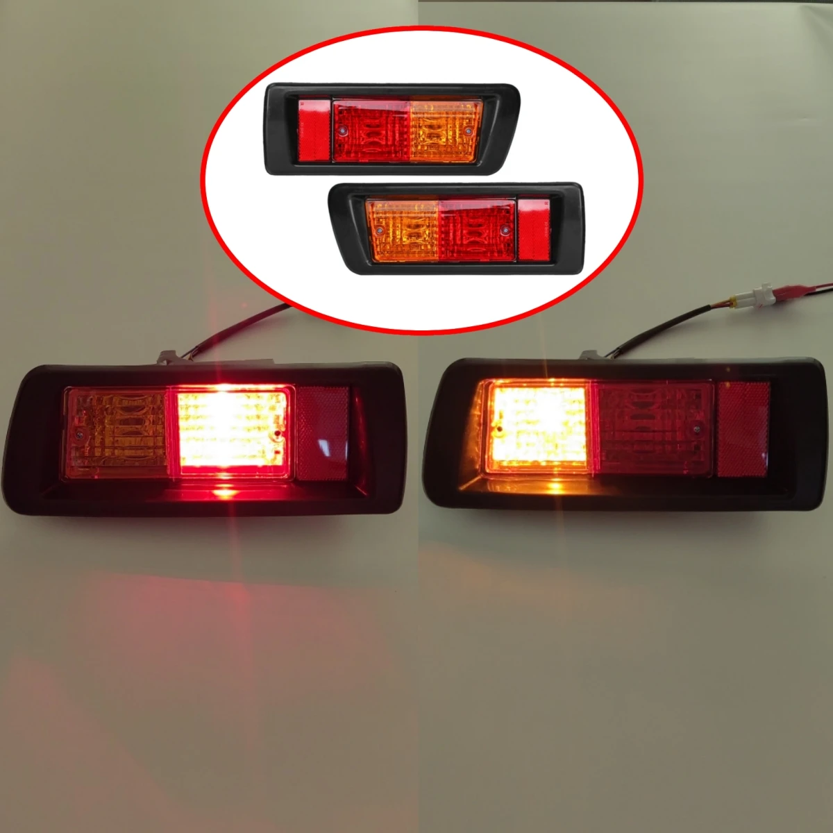 

2Pcs Rear Bumper Lights For Toyota Land Cruiser Prado LC90 3400 FJ90 FJ95 2700 1996-2003 Tail Lights Back Headlights
