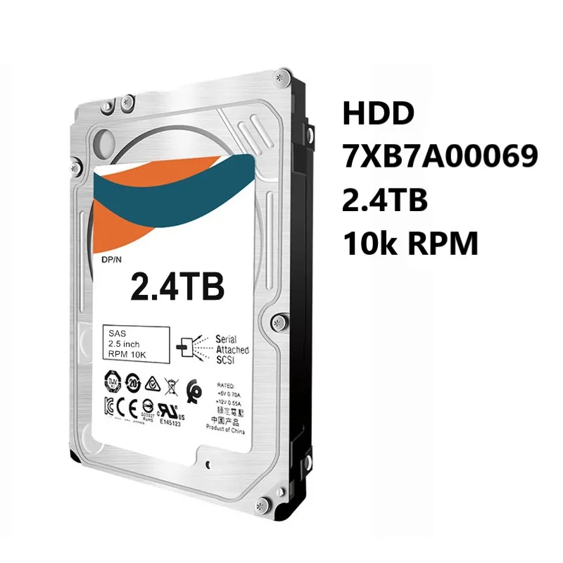 

New Hard Drive 7XB7A00069 01GV182 2.4TB SAS 2.5" 512E Hot Swap Hard Disk Drive HDD for I-B-M/LEN-OVO SR550 SR590 SR650