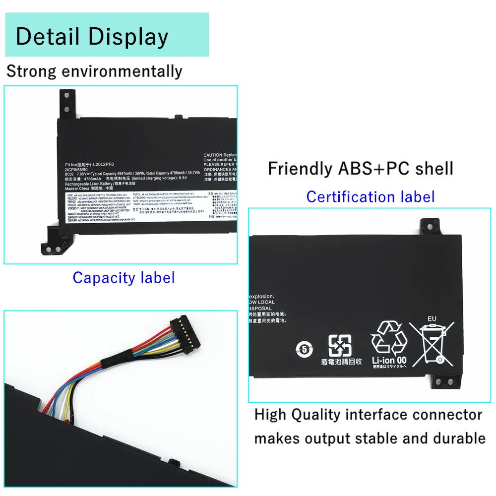 L20L2PF0 L20M2PF0 L20C2PF0 L20B2PF0 L20L3PF0 L20C3PF0 Laptop battery For Lenovo IdeaPad 3-14ALC6 Gen 6 V14 V15 V17 G2 ITL view 6