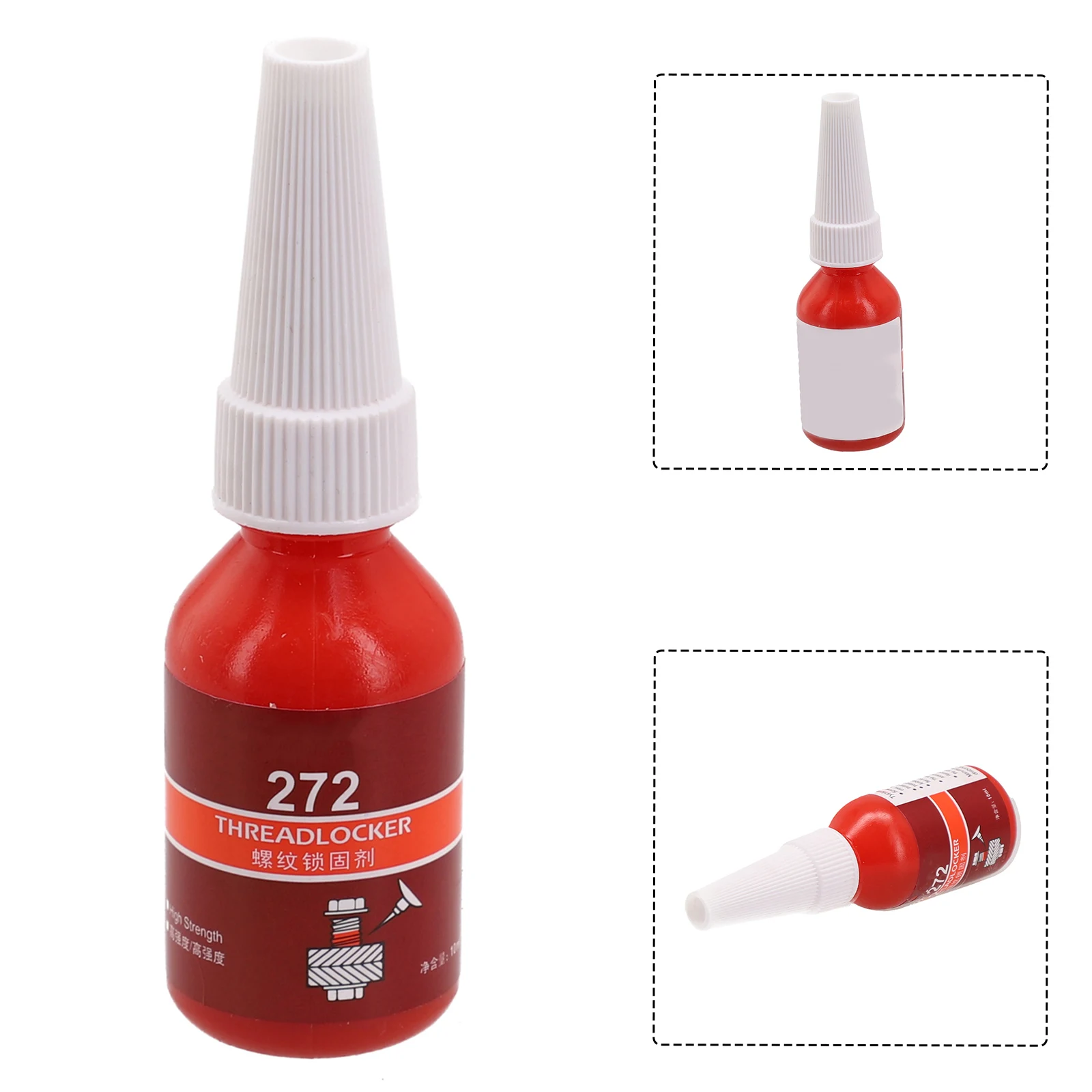 10ml Threadlocker 272 High Strength Red Threadlocker Adhesive High Temperature Resistant Thread Locking Glue Screw Sealants Part