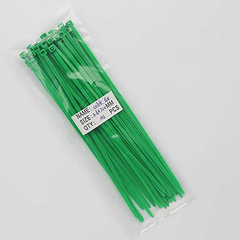 green color   Self-locking plastic nylon tie cable tie fastening ring 150/200/250mm cable tie zip wraps strap nylon