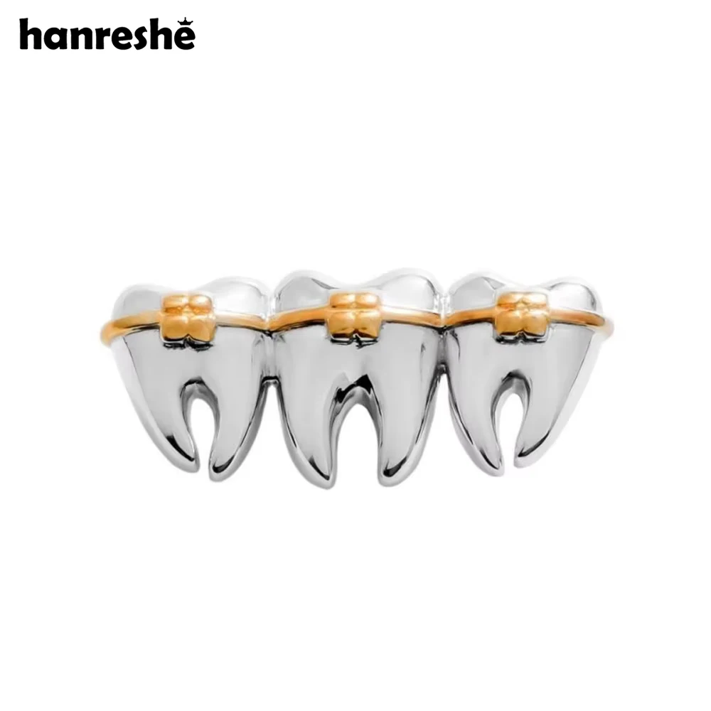 Hanreshe Silver Plated Tooth Repair Brooch Pin Funny Medical Dentist Dental Lapel Badge Jewelry Gift for Doctor Nurse