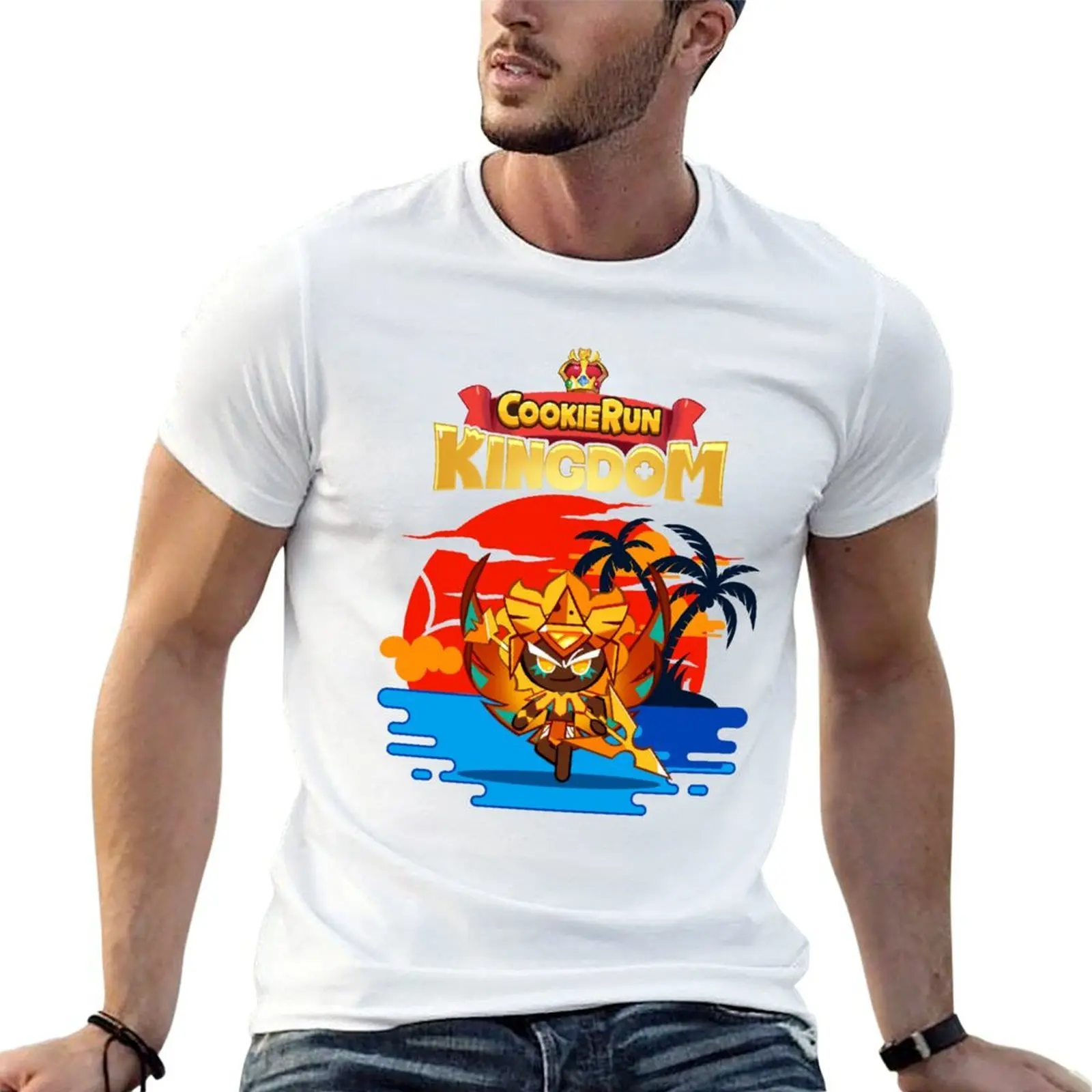 Camiseta de queso dorado de galleta de verano, camiseta para hombre, camisetas estampadas de algodón de alta calidad para hombre