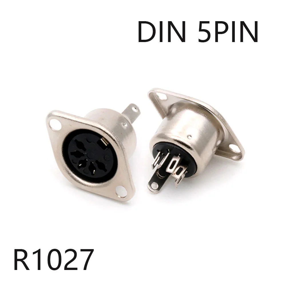 10pcs/lot 5 PIN DIN Panel Mount 5 Pole DIN Female Jack Socket Solder Metal DIN Chassis Wire Connector