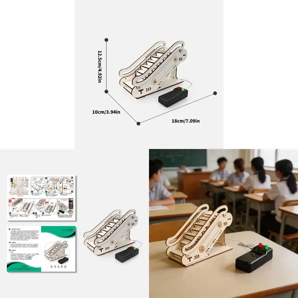 XXFE Assembly Gear Motion Escalator Project with Paint-Ready Wooden Finish