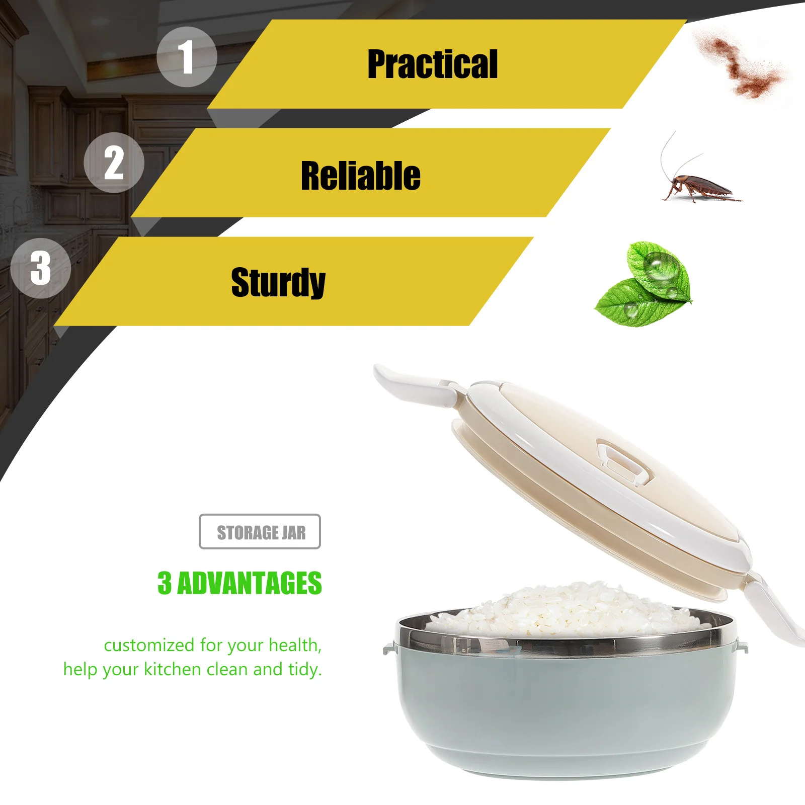 

1pc Stainless Steel Food Container Lid Storage Box Vegetable Snack Preservation Round Sealing Bowl Kitchen Outdoor Use