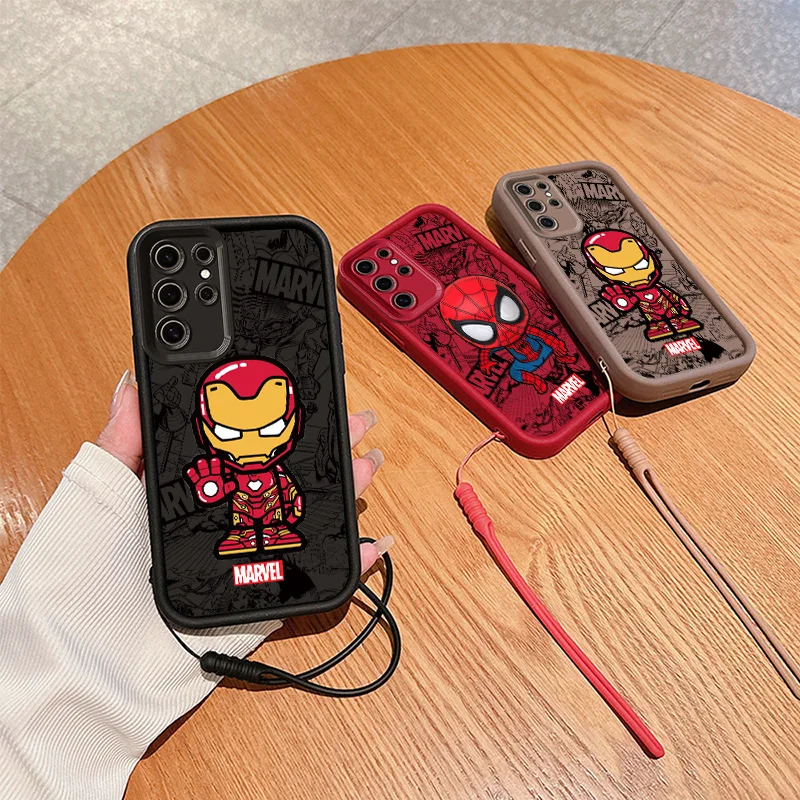 Marvel Avengers Heroes Eyes Ladder Rope Phone Case For Samsung A25 15 73 71 54 53 52 51 50 34 33 32 31 30 24 23 22 21 20 S Funda