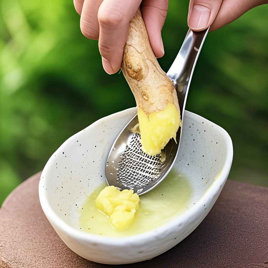 Stainless Steel Garlic Ginger Fruits Root Vegetable Grater Grinder Spoon for Kitchen