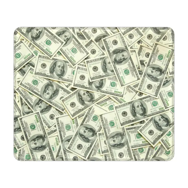 United States Money Dollar Bills Print Mouse Pad Square Anti-Slip Rubber Mousepad for Gamer Computer Desk Mouse Mat