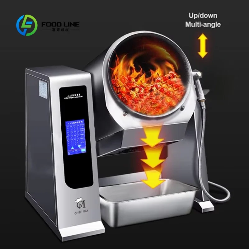 Customized Commercial Kitchen Fully Automatic 300mm Iron Wok Stir Fryer Cooking Robot Machine for Hotels and Restaurants