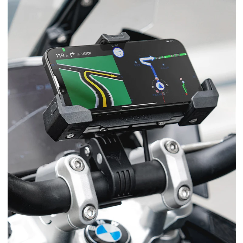 Motorcycle Phone Holder Accesorios Moto USB Wireless Charging Shockproof Stable Adjustable Quad Lock Stand for nmax voge for bmw