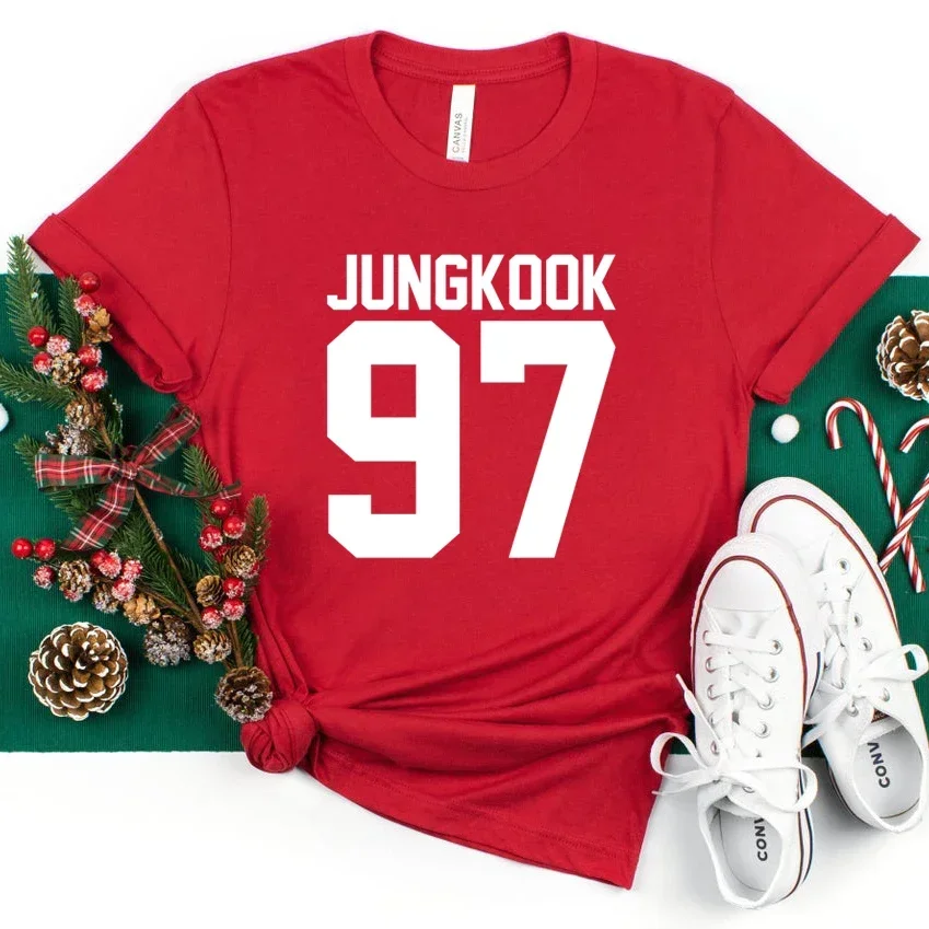 

Футболка Jungkook Jungkook 97 Grafische Tee Kpop Muziek Groep Shirt Jungkook Jimin Suga J-Hoop Shirts Leger Boter Футболка Fans