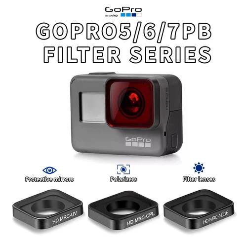 Imagen 2 del producto Filtro de lente CPL MCUV ND8 16 32 Compatible con GoPro Hero5/6/7 Kit de filtro de lente polarizadora lente para accesorios GoPro