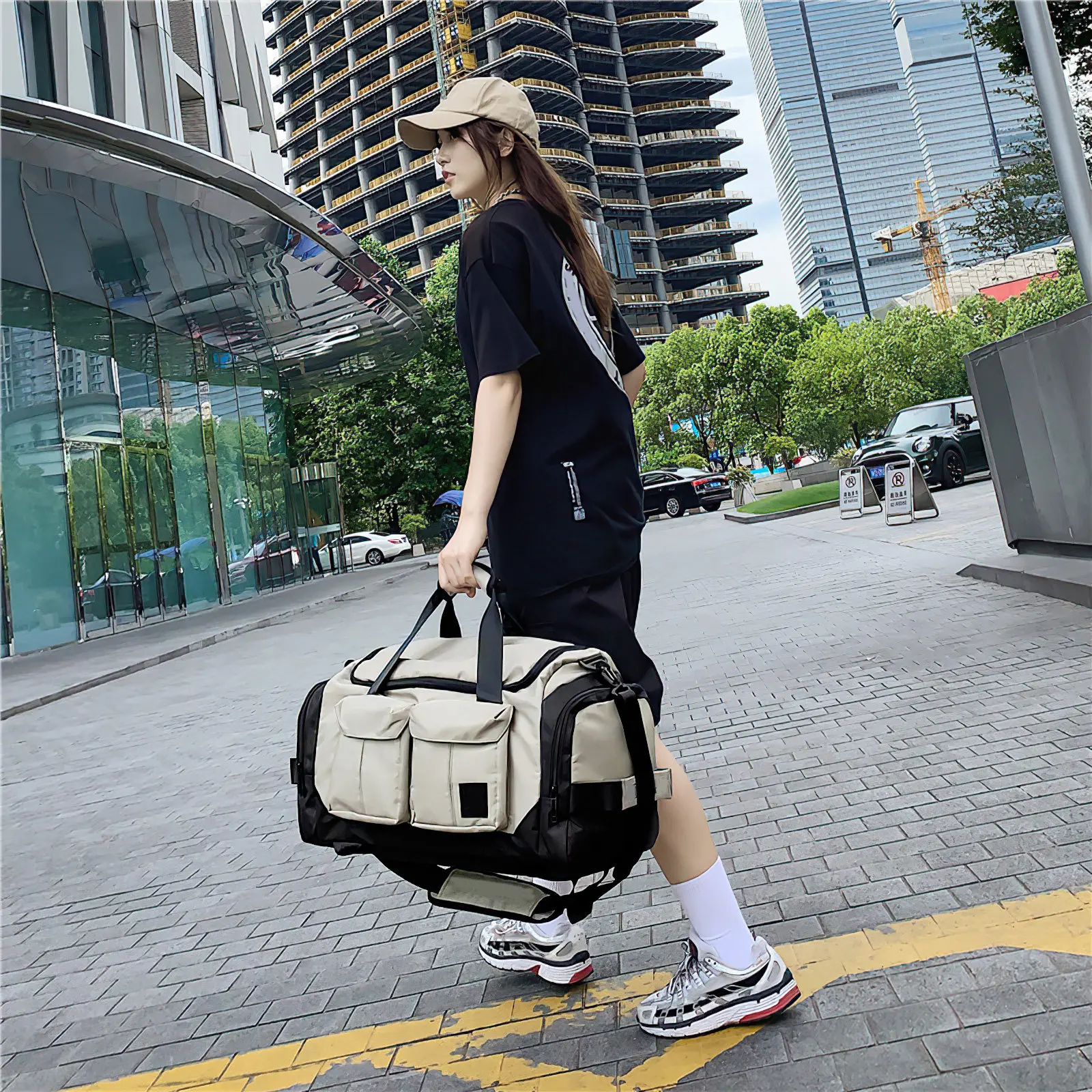 

Gym Large Capacity Dry Wet Separation Military Green Weekend Overnight Travel Duffel Tote Bag Fitness Bag