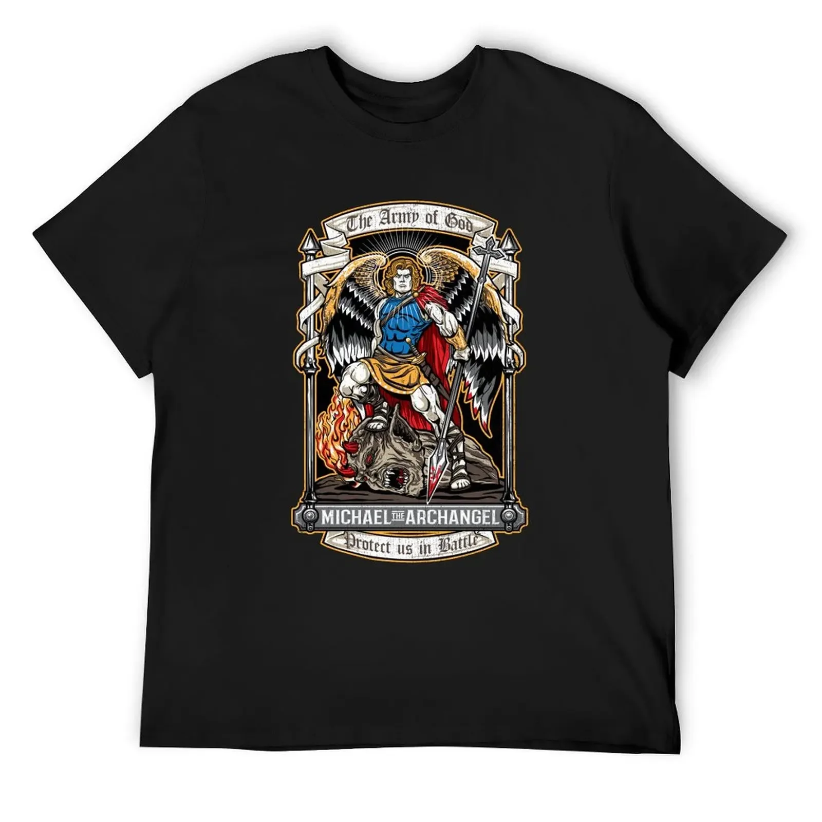 Saint Michael the Archangel T-Shirt man clothes oversizeds summer top mens fashion