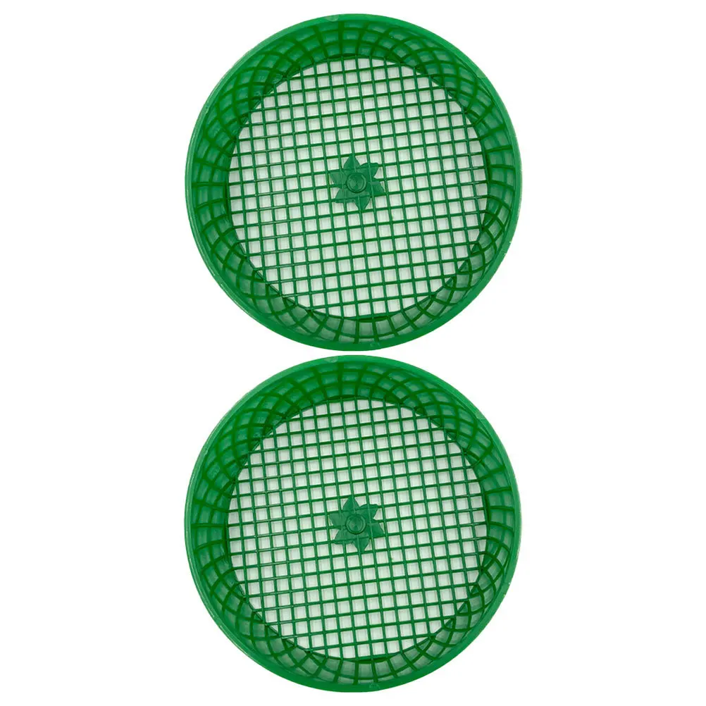 2개입 녹색 플라스틱 정원 흙 체망 내구성 있는 흙 체망 돌 필터용 미세망 체망 다육식물용