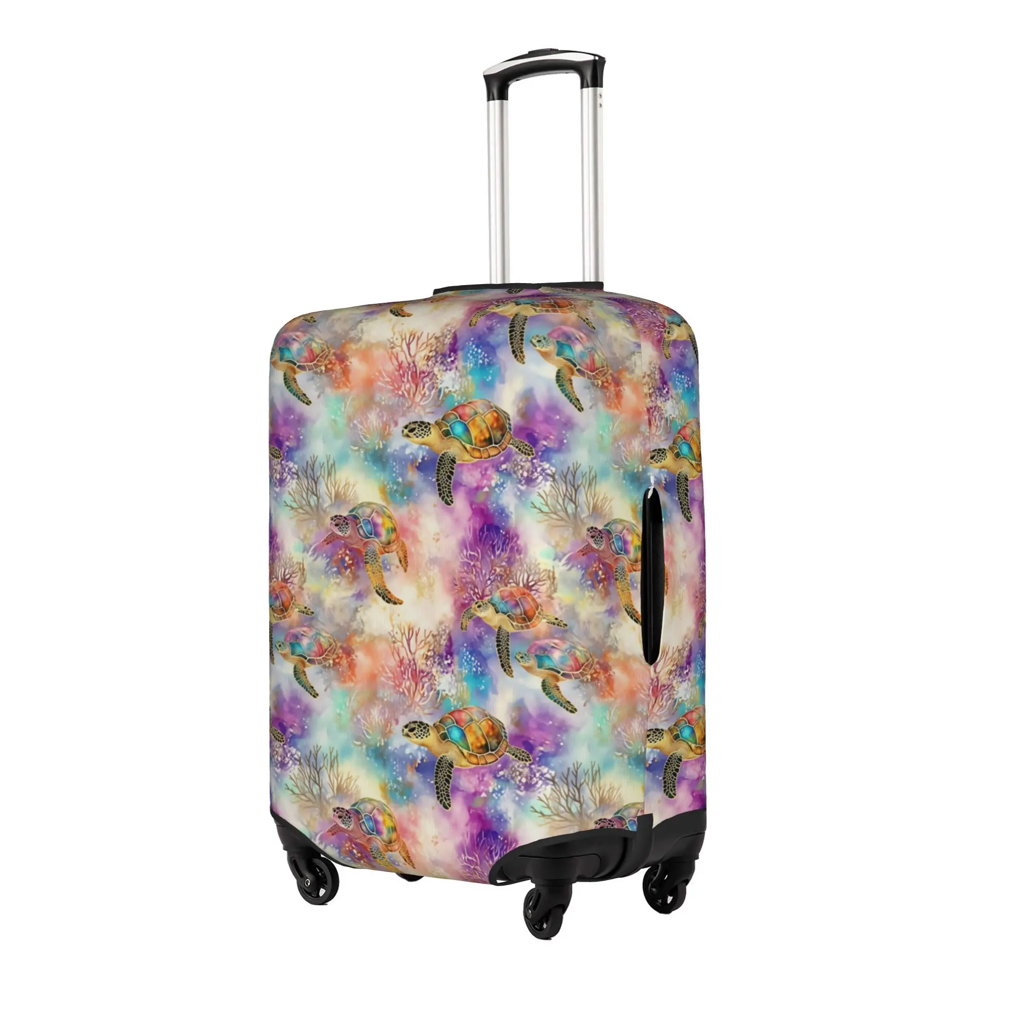 Coral Reef Watercolor Sea Turtles  Suitcase Cover Dust Proof  Travel Luggage Covers for 18-32 inch