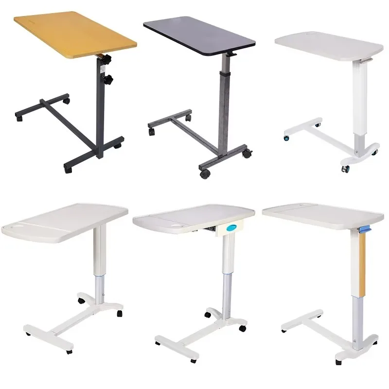 طاولة ذات عجلات طبية متحركة بجانب السرير، طاولة دراسة، أثاث معدات طبية، طاولة متعددة الوظائف #3
