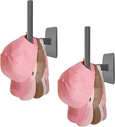 Chapéu Rack para bonés de beisebol, nenhum gancho adesivo de perfuração para armário de parede, Cap Hanger, organizador doméstico, suporte de armazenamento