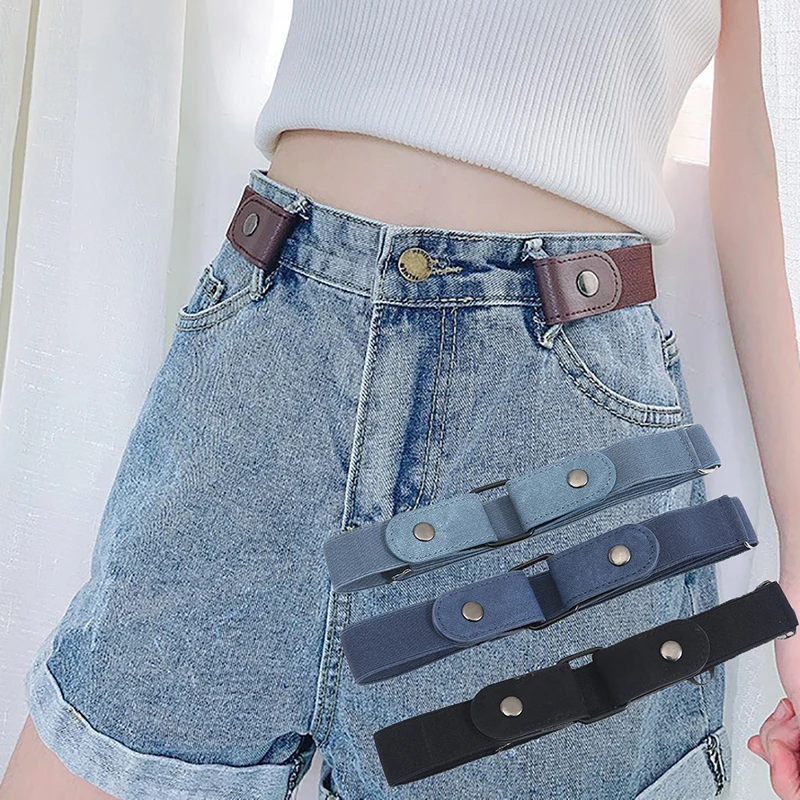 Buckle-Free Waist Belt For Jeans Pants No Buckle Stretch Elastic Waist Belt For Women Men No Hassle Belt