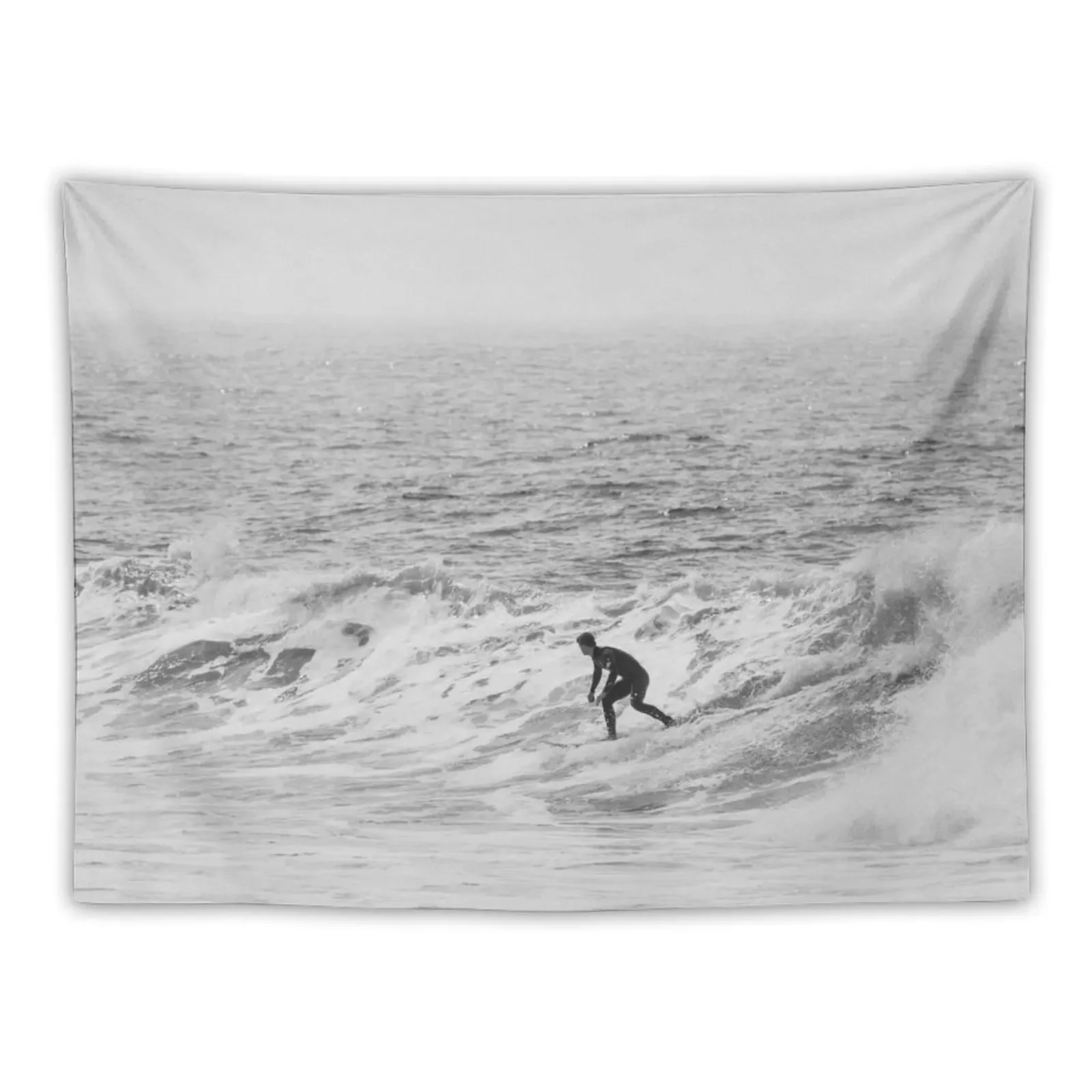 

Surfer on Wave in Open Ocean Tapestry Bathroom Decor Wall Deco Room Decorating Aesthetic Decorative Wall Mural Tapestry