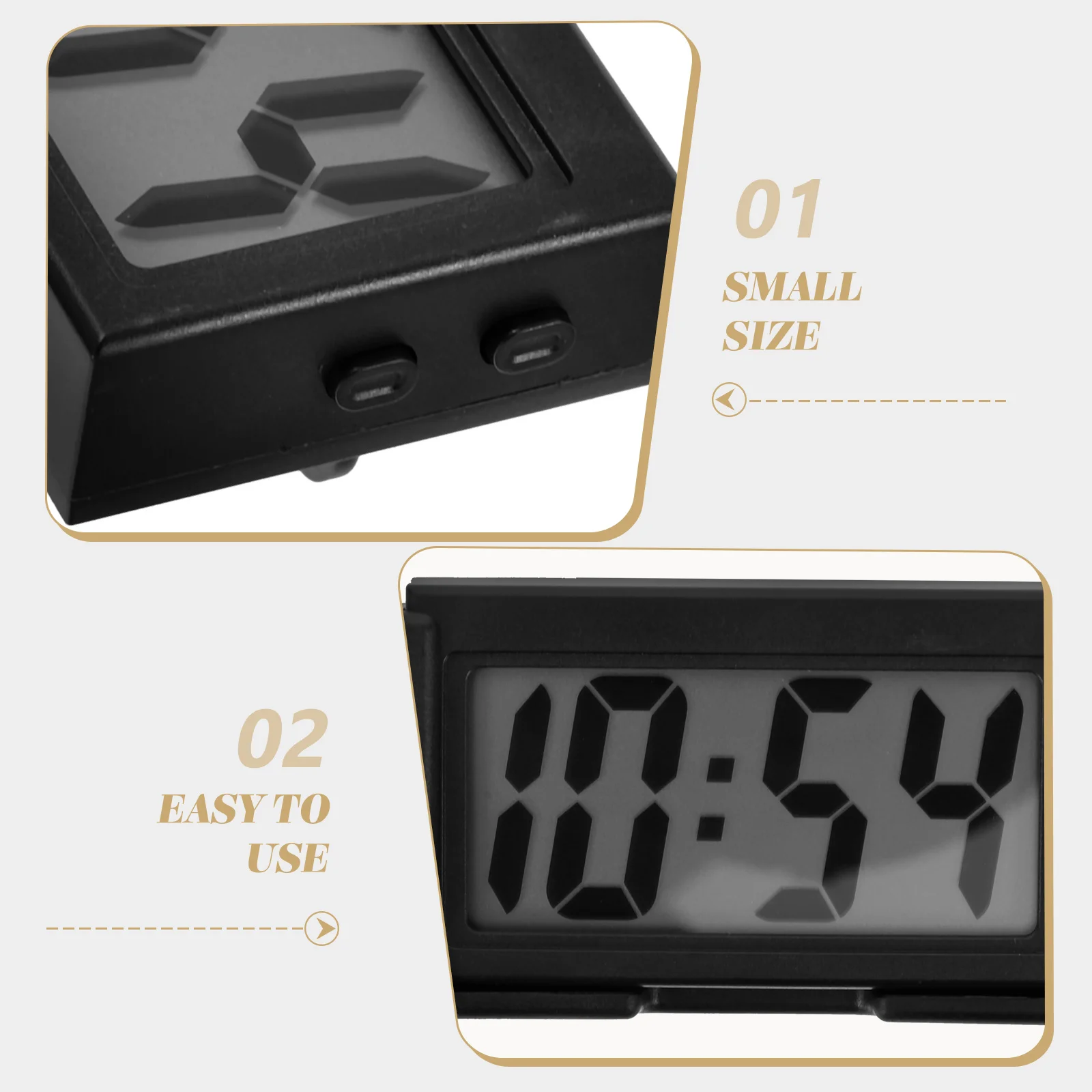 Car Digital Clock Clocks for Dash Dashboard Auto Stick on Mini Small Decorate Vehicle