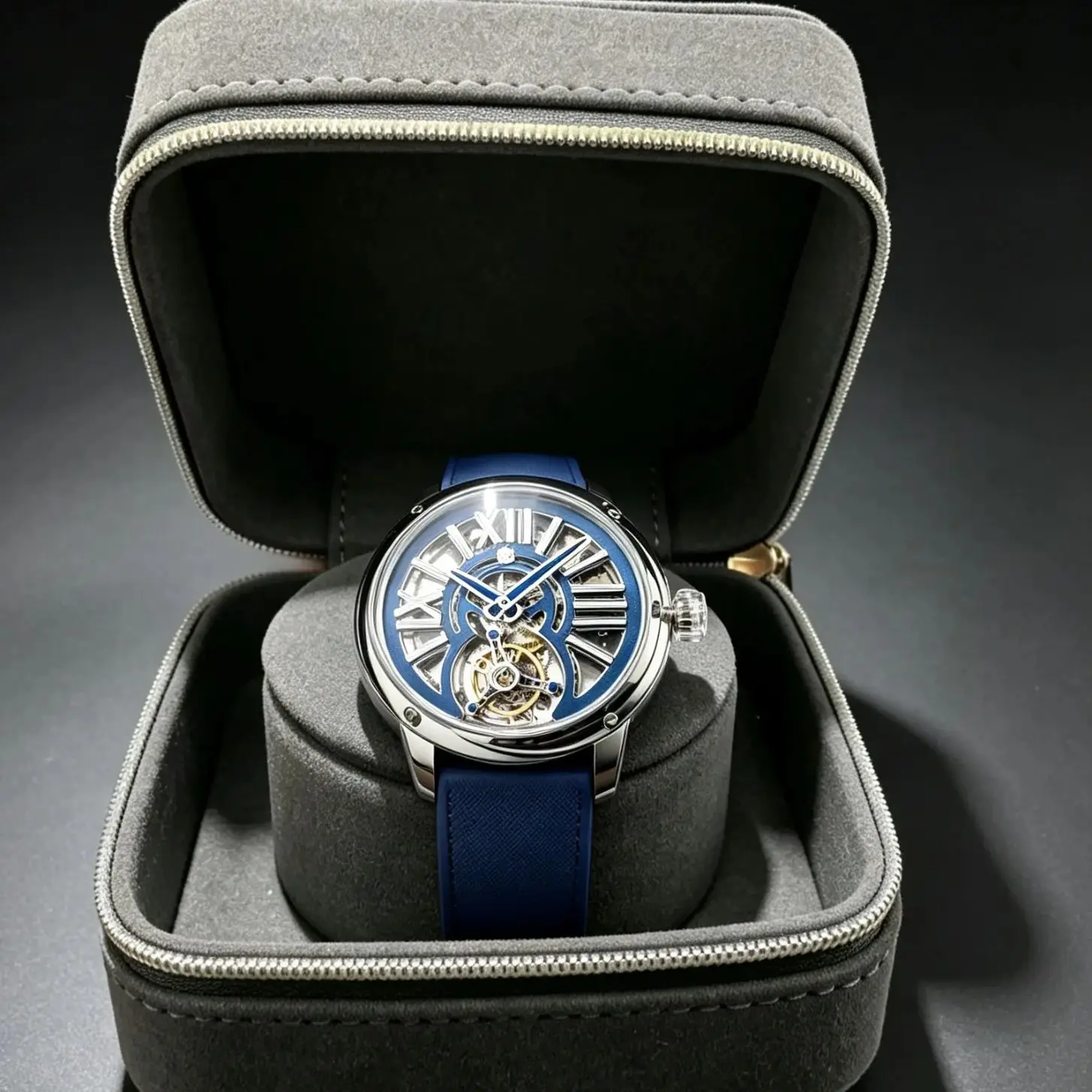 88888 China Cherry Blossom Tiancheng Crown Luxury Men Mechanical Wristwatch, Flying Coaxial Tourbillon Sapphire Case Collectible