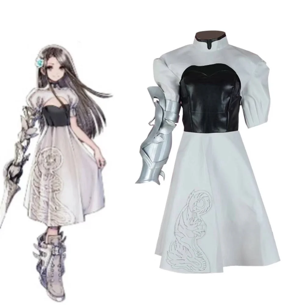 

Game FF Sarah Cosplay Costume Women Battles Dress Halloween Carnival Outfits