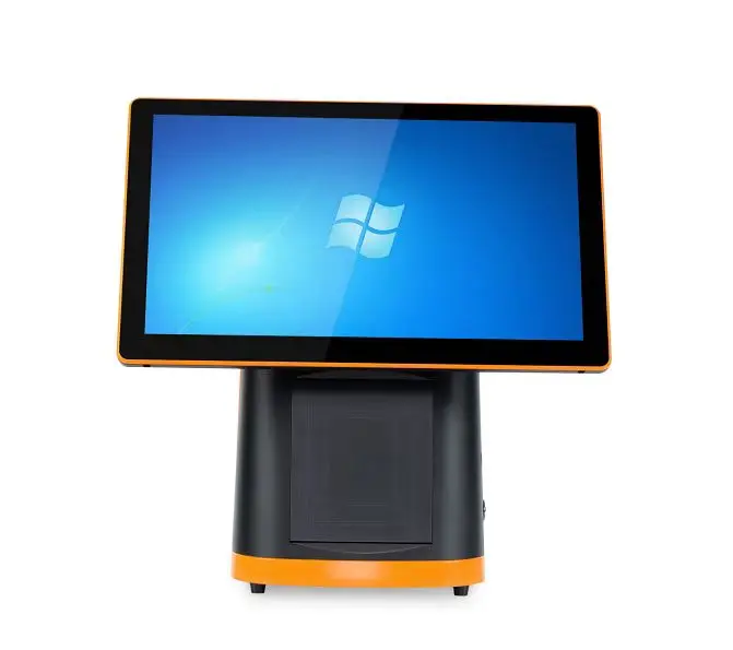All-In-One 15.6 Inch Capacitive Touch POS Machine Dual Screens 80mm Receipts Printer Billing System Coffee Shops SDK Function