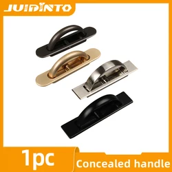 JUIDINTO Tatami Swivel Drawer Pull Hidden Black Gold Grey Zinc Alloy Cabinet Handle Round Bounce Concealed Wardrobe Pull