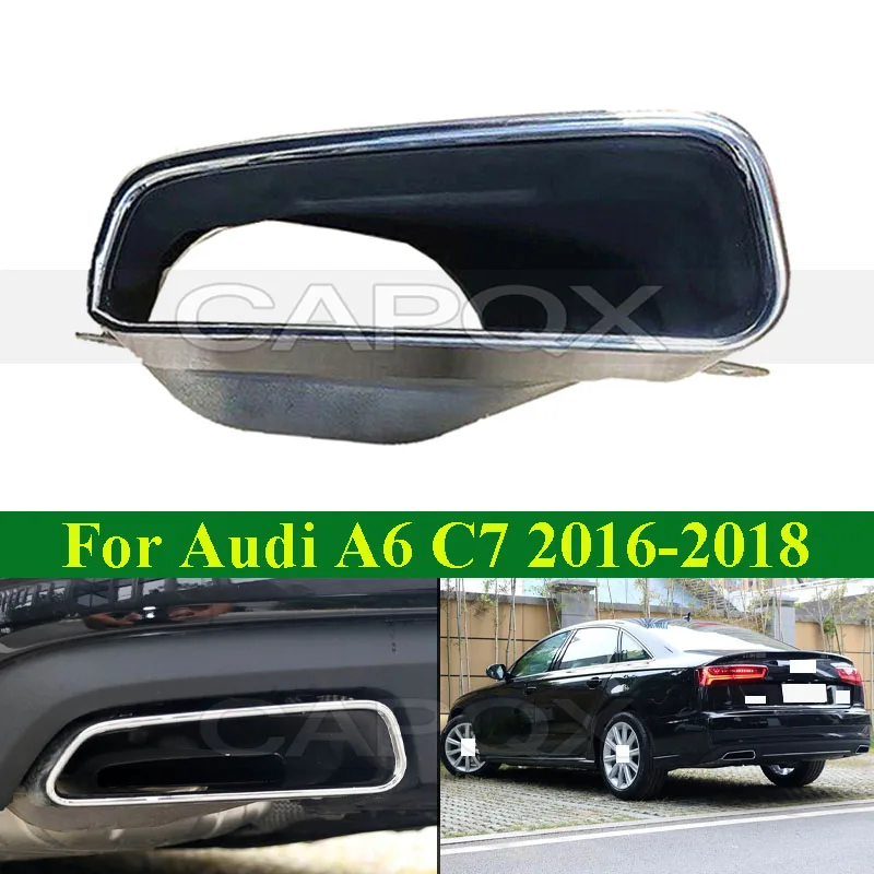 

CAPQX Rear Exhaust Muffler For Audi A6 C7 2016-2018 Rear Exhaust Pipe Tail Throat
