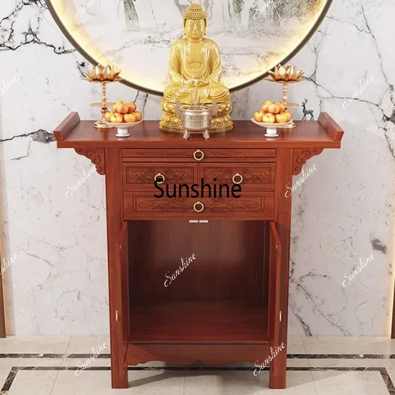 New Chinese vertical cabinet God of Wealth altar offering table Household incense case offering tribute tableTJ