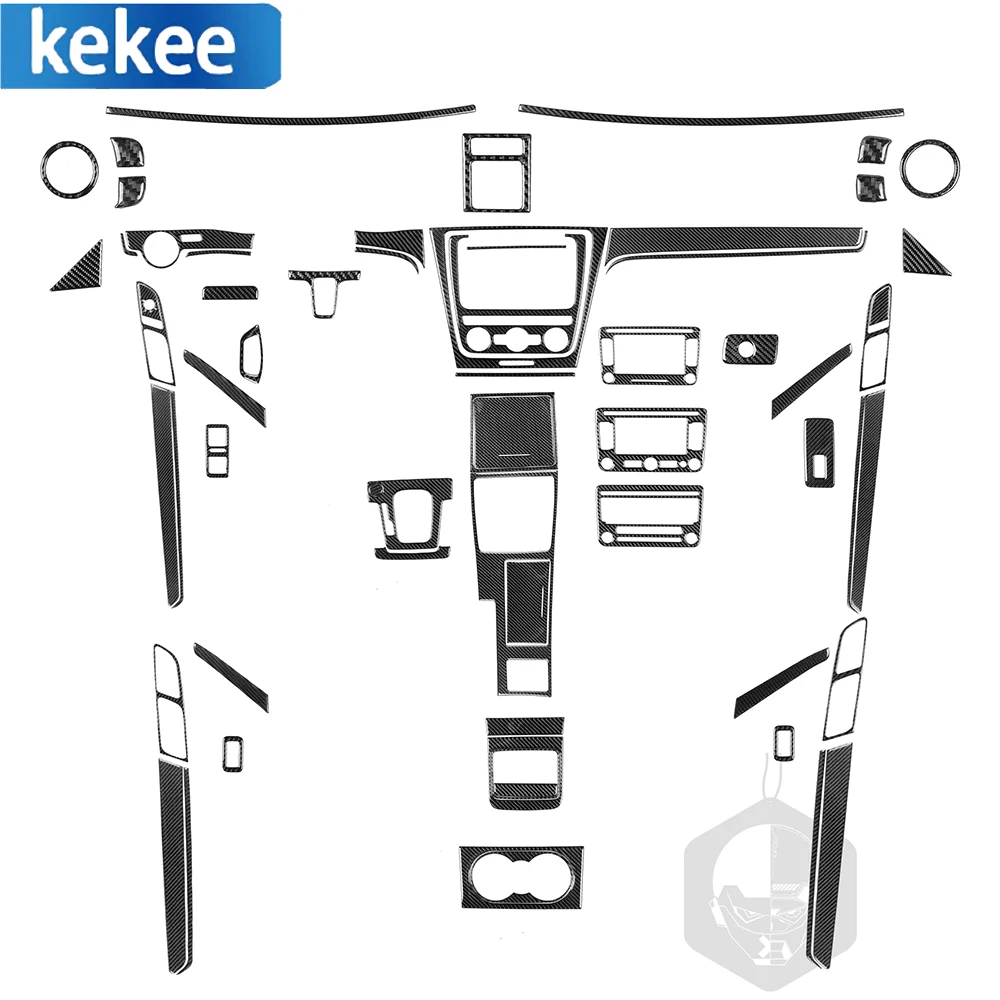 For VOLKSWAGEN Passat NMS B7 2012-2019 Car Real Carbon Fiber Dashboard Air-conditioning Trim Sticker Auto Interior Accessories