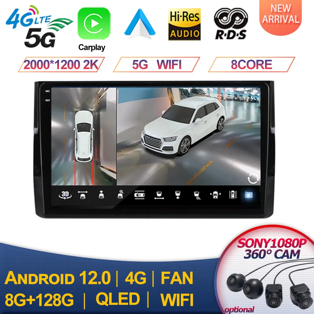 

For Skoda Kodiaq 2016-2018 Car Radio Multimedia Player GPS Navigation QLED 8GB+128GB DSP Android 12 Carplay Auto AV Output